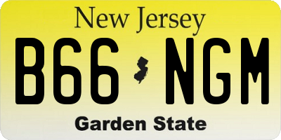 NJ license plate B66NGM