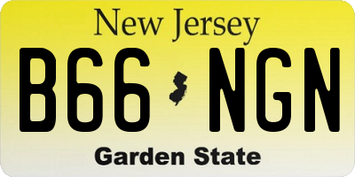 NJ license plate B66NGN