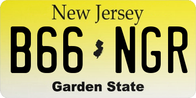 NJ license plate B66NGR