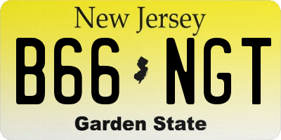 NJ license plate B66NGT