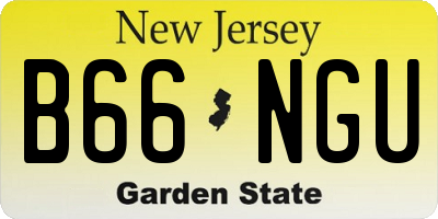 NJ license plate B66NGU