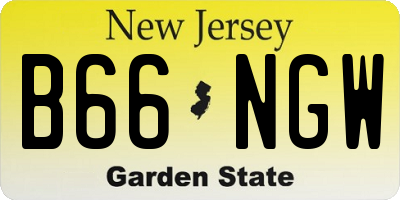 NJ license plate B66NGW