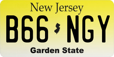 NJ license plate B66NGY
