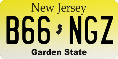 NJ license plate B66NGZ