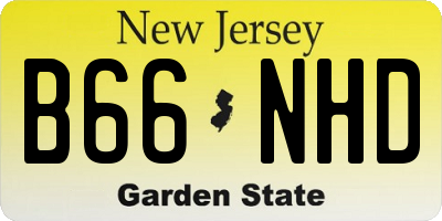NJ license plate B66NHD