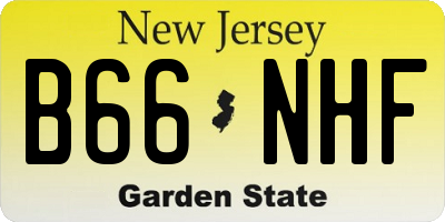 NJ license plate B66NHF