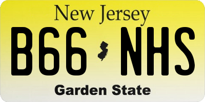NJ license plate B66NHS