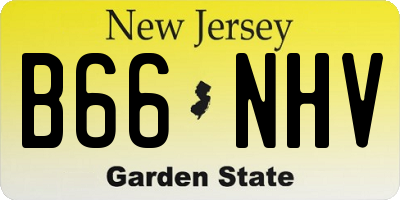 NJ license plate B66NHV