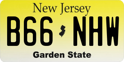 NJ license plate B66NHW