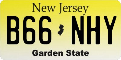 NJ license plate B66NHY