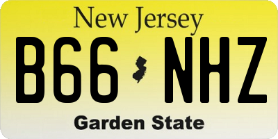 NJ license plate B66NHZ