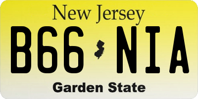 NJ license plate B66NIA