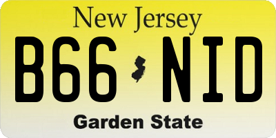 NJ license plate B66NID