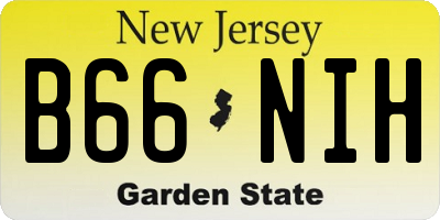NJ license plate B66NIH