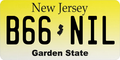 NJ license plate B66NIL