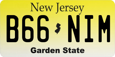 NJ license plate B66NIM
