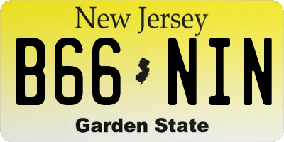 NJ license plate B66NIN