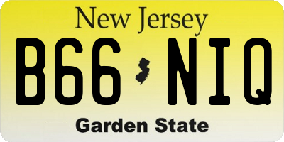 NJ license plate B66NIQ