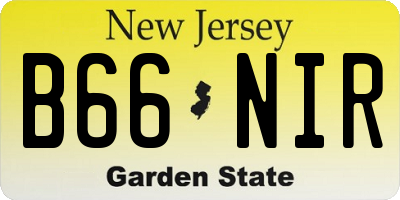NJ license plate B66NIR