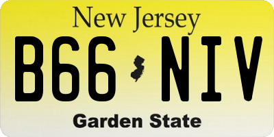 NJ license plate B66NIV