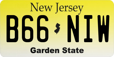 NJ license plate B66NIW