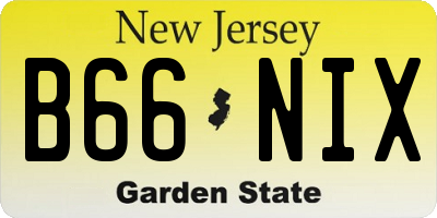 NJ license plate B66NIX