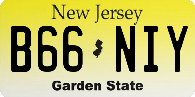 NJ license plate B66NIY