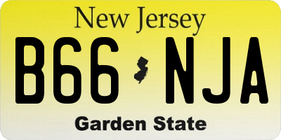NJ license plate B66NJA