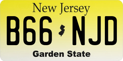 NJ license plate B66NJD