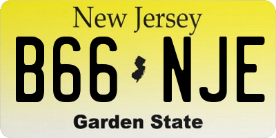 NJ license plate B66NJE