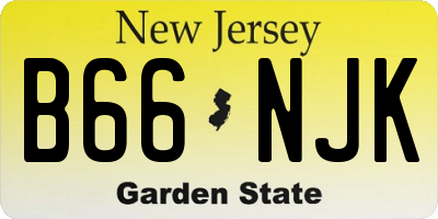 NJ license plate B66NJK