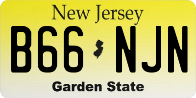 NJ license plate B66NJN