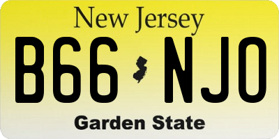 NJ license plate B66NJO