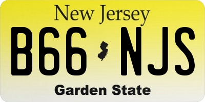 NJ license plate B66NJS