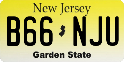 NJ license plate B66NJU