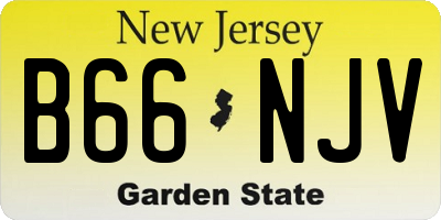 NJ license plate B66NJV