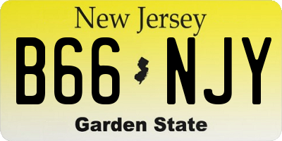 NJ license plate B66NJY