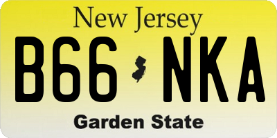 NJ license plate B66NKA