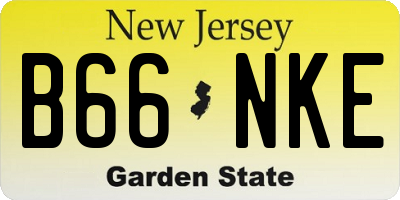 NJ license plate B66NKE