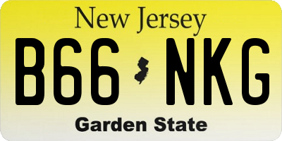 NJ license plate B66NKG