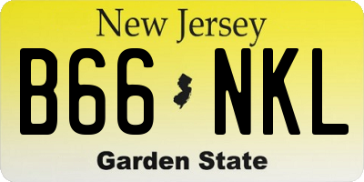 NJ license plate B66NKL