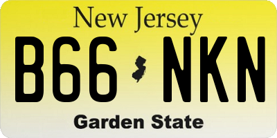 NJ license plate B66NKN