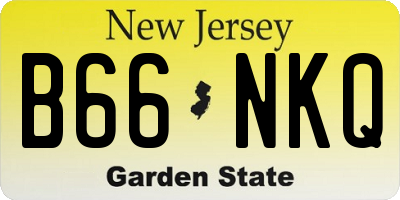 NJ license plate B66NKQ