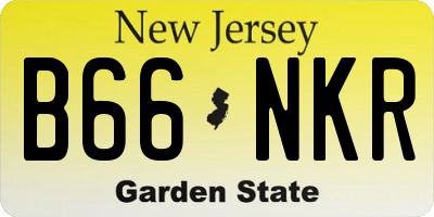 NJ license plate B66NKR
