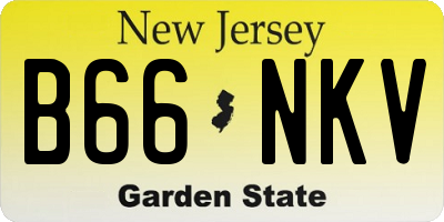 NJ license plate B66NKV