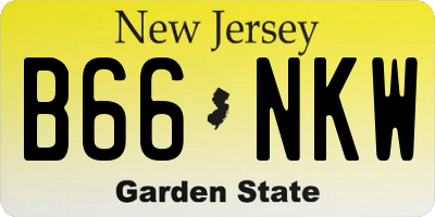 NJ license plate B66NKW