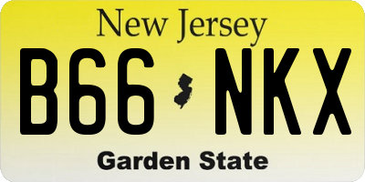 NJ license plate B66NKX