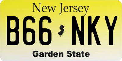 NJ license plate B66NKY
