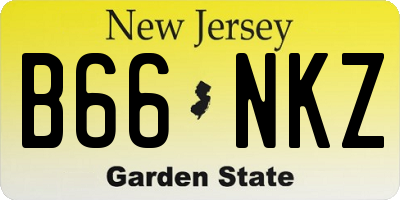 NJ license plate B66NKZ
