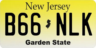 NJ license plate B66NLK